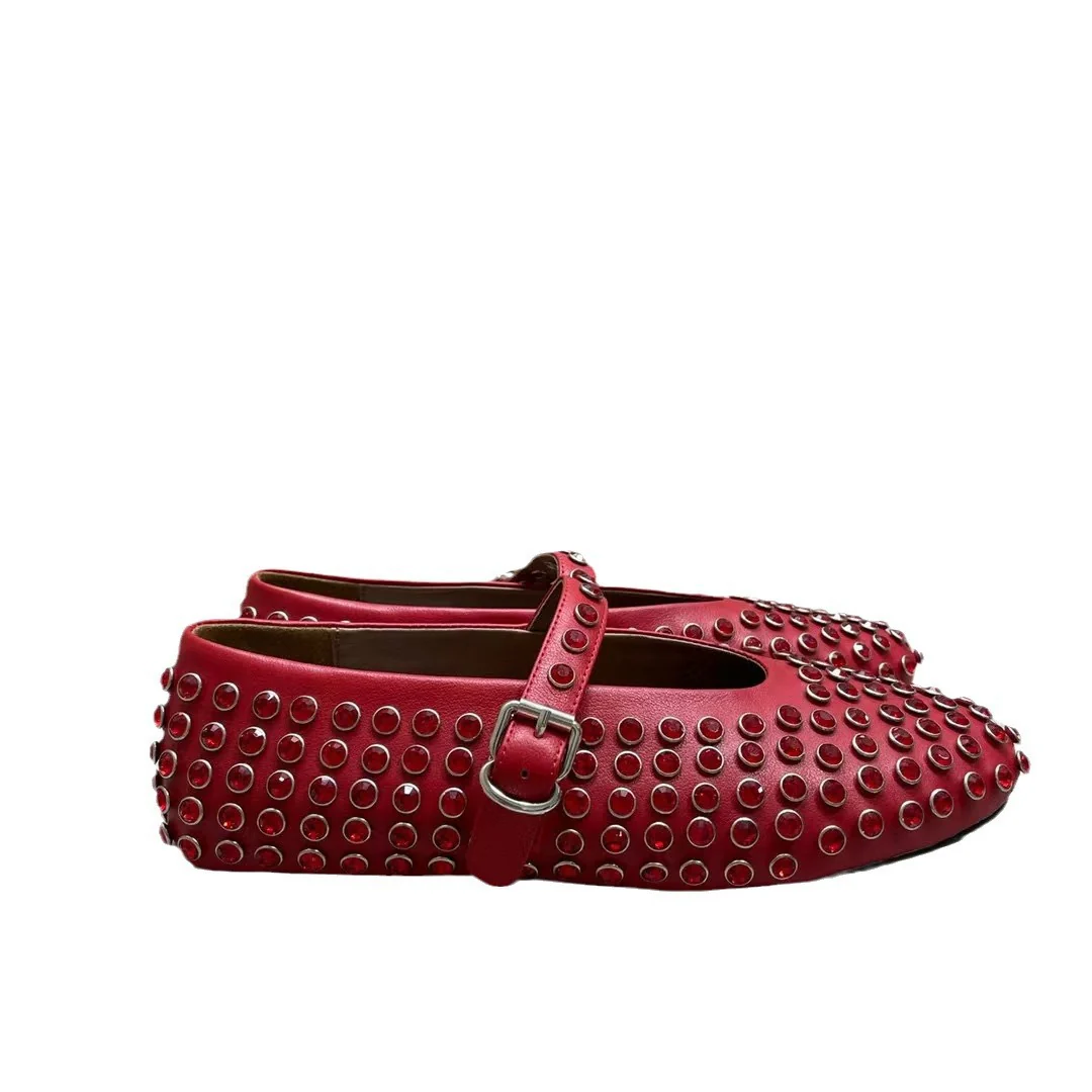 Damen Modische Ballerinas mit Strassverzierungen und komfortablem Fußbett Heidi Mode - Image 5