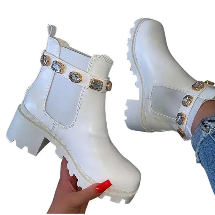 Damen modische Chelsea Boots mit funkelnden Akzent-Schnallen Heidi Mode - Image 6