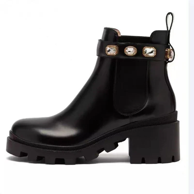 Damen modische Chelsea Boots mit funkelnden Akzent-Schnallen Heidi Mode - Image 8