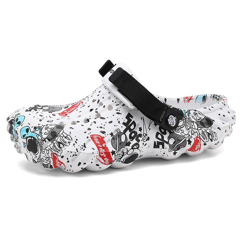 Damen modische Clogs mit einzigartigem grafischen Design und verstellbarem Riemen Heidi Mode - Image 11
