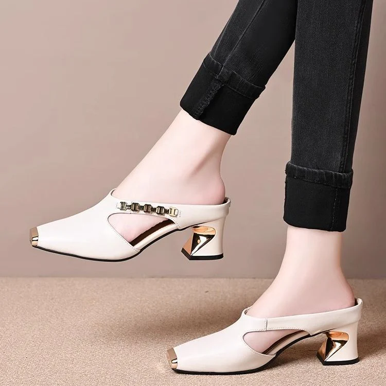 Damen Modische Clogs mit elegantem Glanz-Detail und bequemer Laufsohle Heidi Mode - Image 2