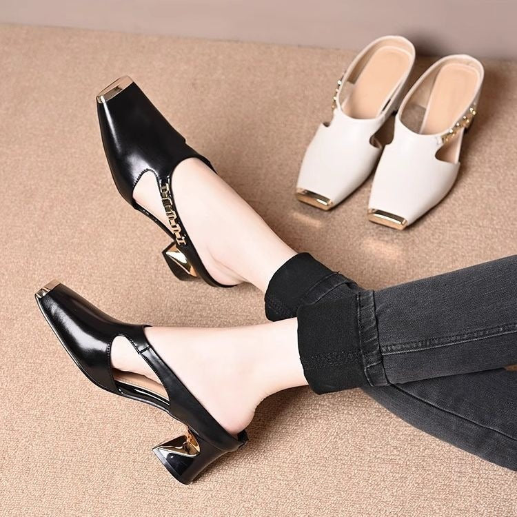 Damen Modische Clogs mit elegantem Glanz-Detail und bequemer Laufsohle Heidi Mode - Image 4