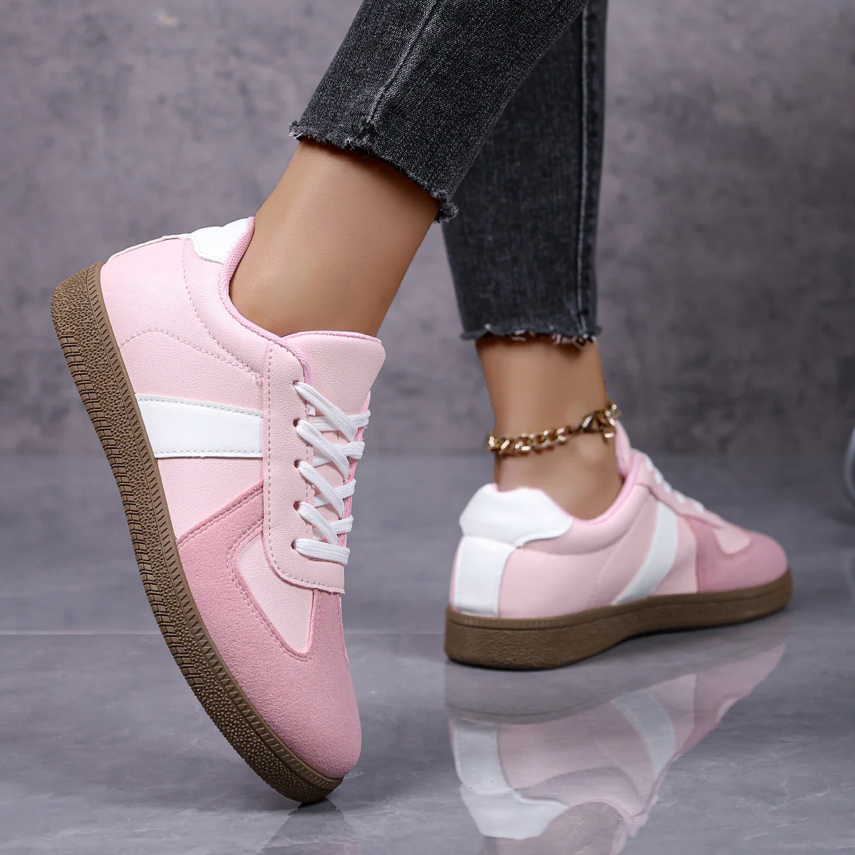 Damen modische Freizeitsneaker mit atmungsaktiver Oberflächenstruktur Heidi Mode - Image 4