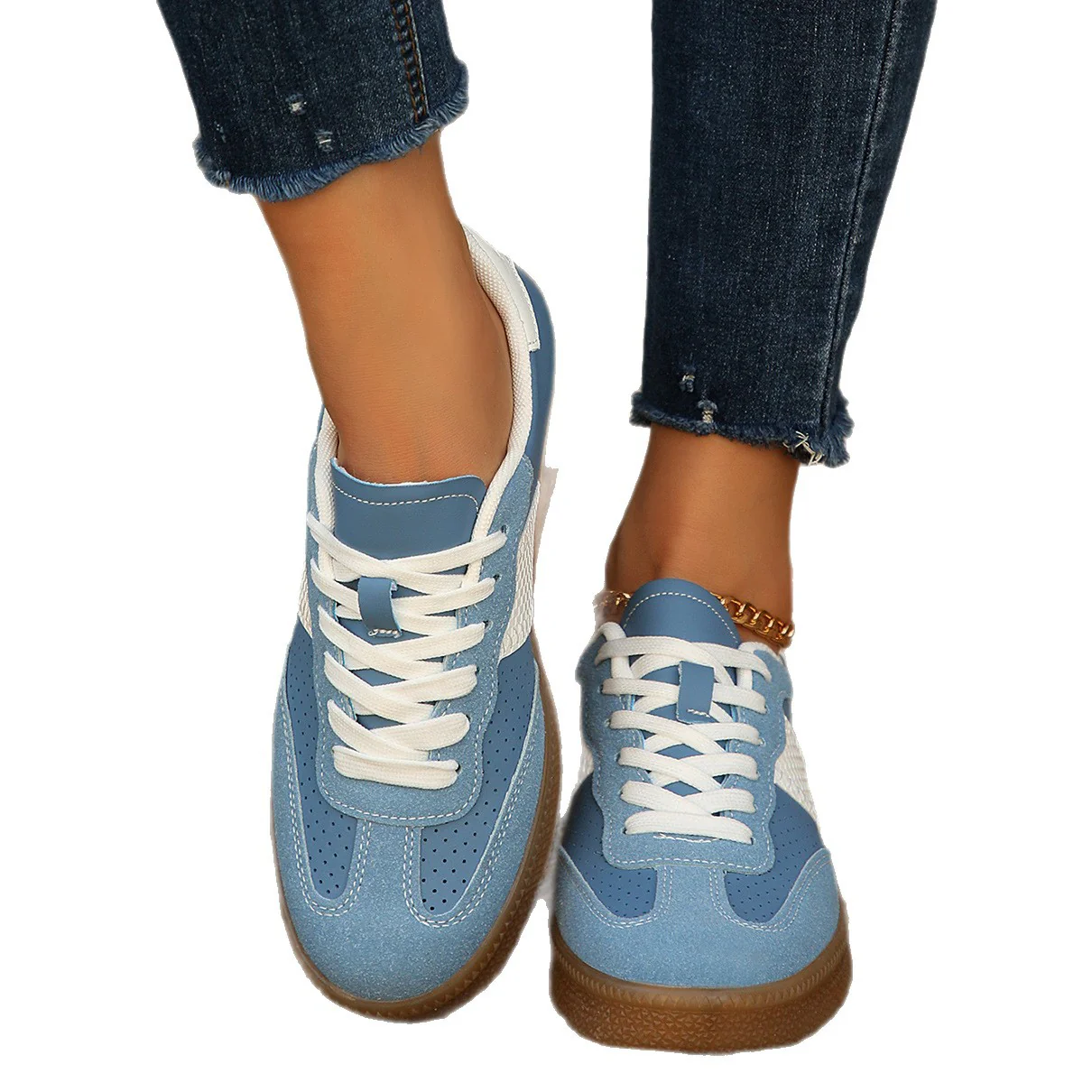 Damen Modische Freizeitsneaker mit perforiertem Obermaterial und rutschfester Laufsohle Heidi Mode - Image 5