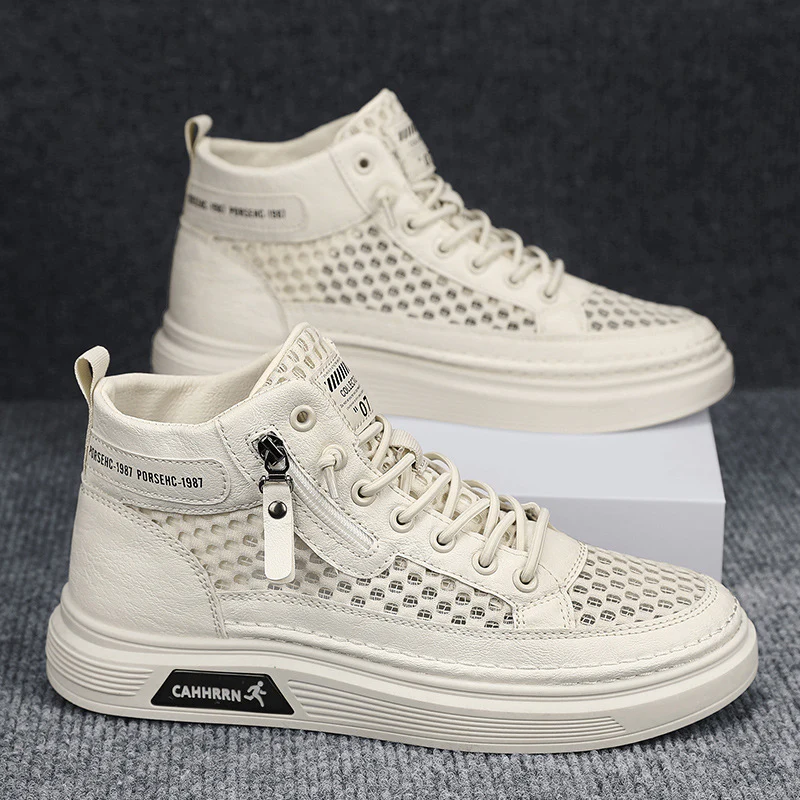 Damen modische High-Top Sneakers mit atmungsaktivem Netzdesign und rutschfester Laufsohle Heidi Mode