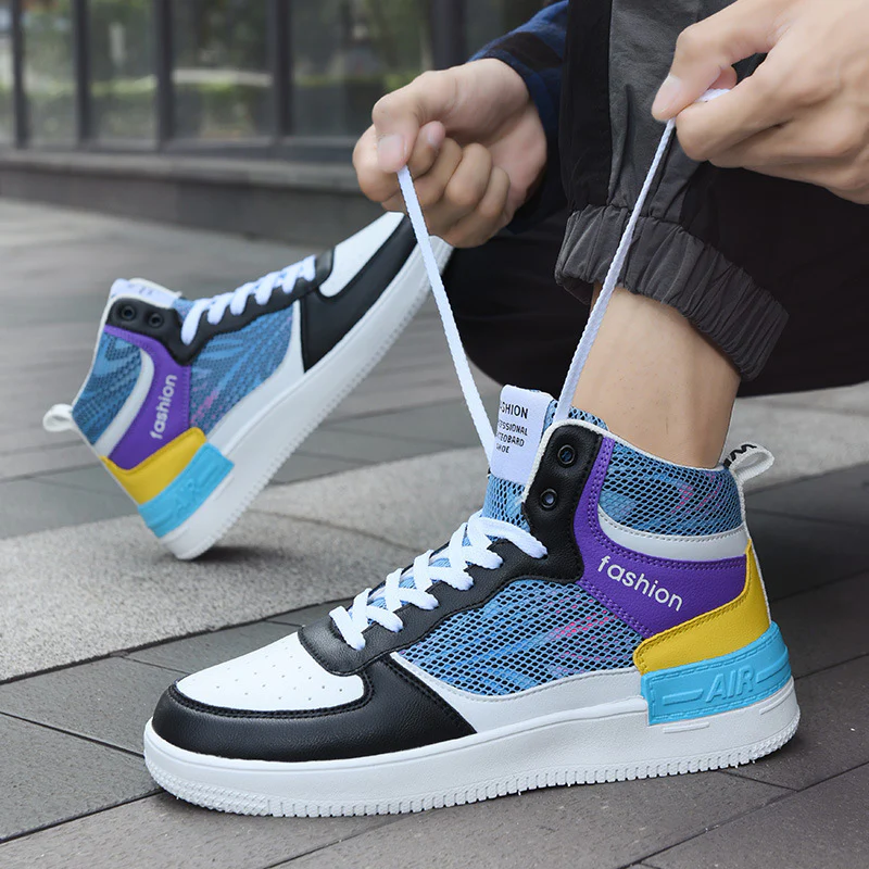 Damen Modische High-Top Sneakers mit atmungsaktiver Mesh-Oberfläche und dämpfender Sohle Heidi Mode
