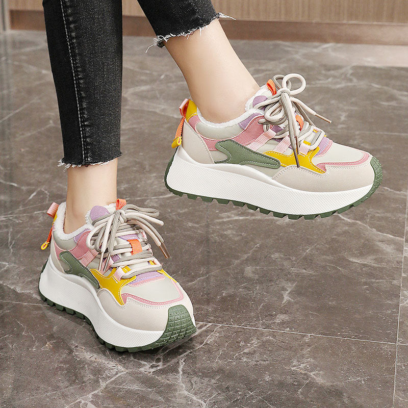 Damen modische High-Top Sneakers mit flauschigem Innenfutter und rutschfester Sohle Heidi Mode - Image 3