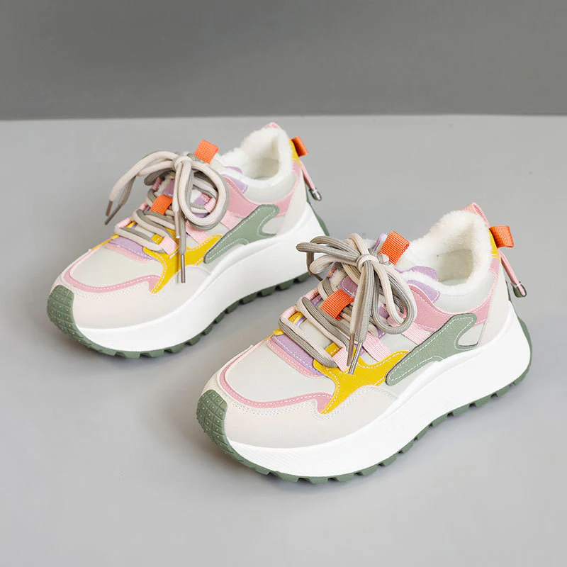 Damen modische High-Top Sneakers mit flauschigem Innenfutter und rutschfester Sohle Heidi Mode - Image 6