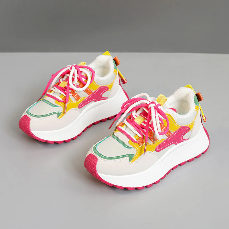 Damen modische High-Top Sneakers mit flauschigem Innenfutter und rutschfester Sohle Heidi Mode - Image 7