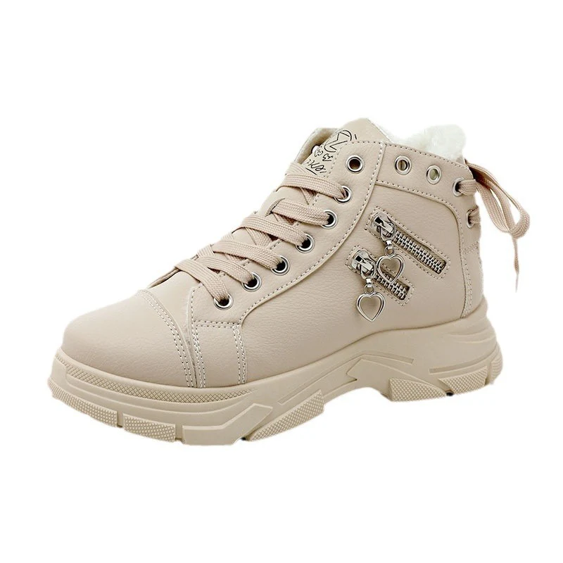 Damen modische High-Top Sneakers mit komfortablem Fleece-Futter und praktischem Reißverschluss Heidi Mode - Image 5
