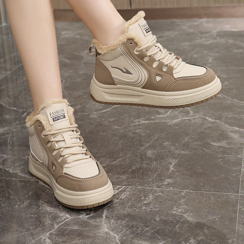 Damen modische High-Top Sneakers mit kuscheligem Fleecefutter und rutschfester Sohle Heidi Mode - Image 3