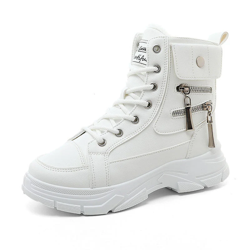 Damen modische High-Top Sneakers mit seitlichem Reißverschluss und dämpfender Laufsohle Heidi Mode