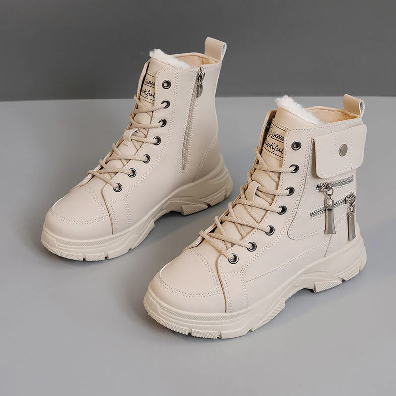 Damen modische High-Top Sneakers mit seitlichem Reißverschluss und dämpfender Laufsohle Heidi Mode - Image 7