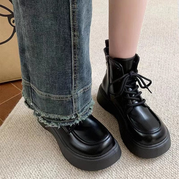 Damen Modische High-Top Stiefel mit robuster Plattformsohle und stylischem Schnürsystem Heidi Mode