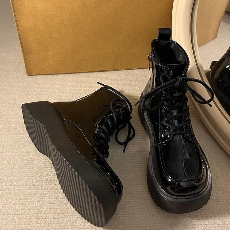 Damen Modische High-Top Stiefel mit robuster Plattformsohle und stylischem Schnürsystem Heidi Mode - Image 2