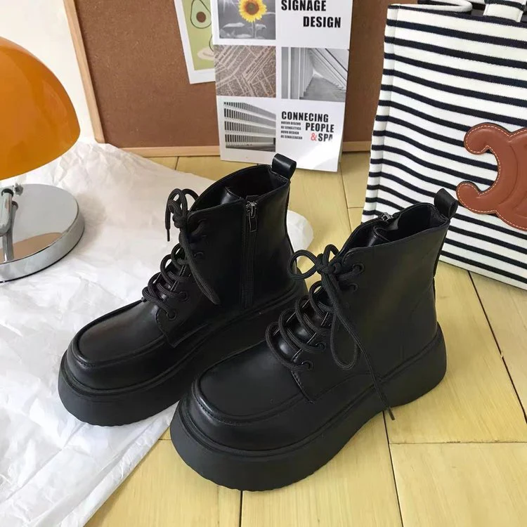 Damen Modische High-Top Stiefel mit robuster Plattformsohle und stylischem Schnürsystem Heidi Mode - Image 4