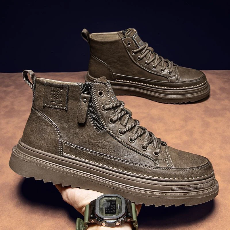 Damen Modische High-Top Stiefel mit rutschfester Sohle und praktischem Reißverschluss Heidi Mode