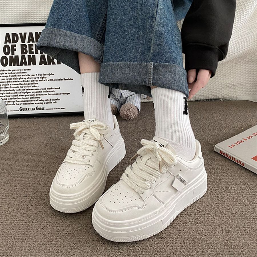 Damen modische Hochsohlen-Sneaker mit atmungsaktiver Oberfläche und verstärktem Fersenbereich Heidi Mode - Image 7
