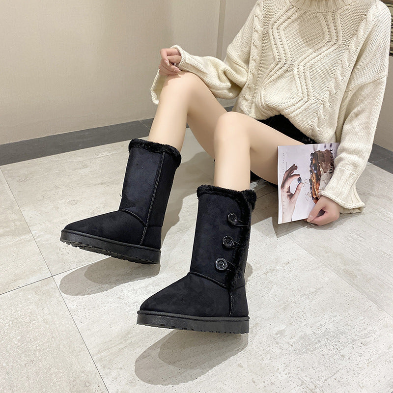 Damen modische Kurzstiefel mit wohligem Kunstfell und stilvollen Knopf-Details Heidi Mode - Image 3