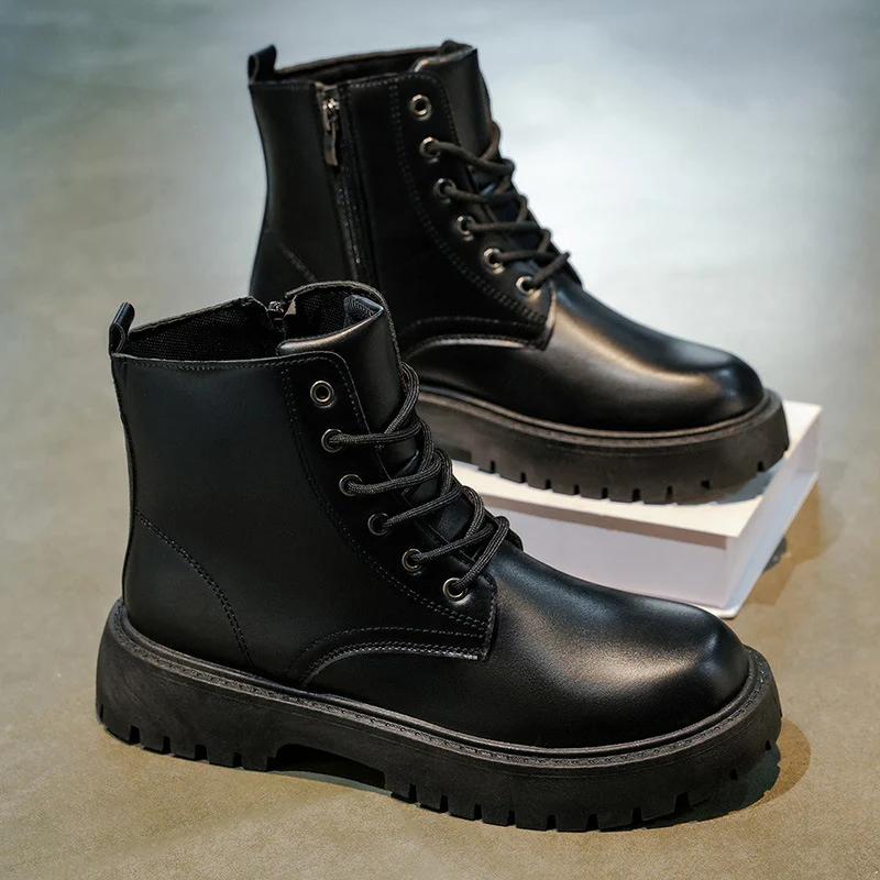 Damen Modische Lederboots mit praktischem Reißverschluss und robustem Profil Heidi Mode - Image 2