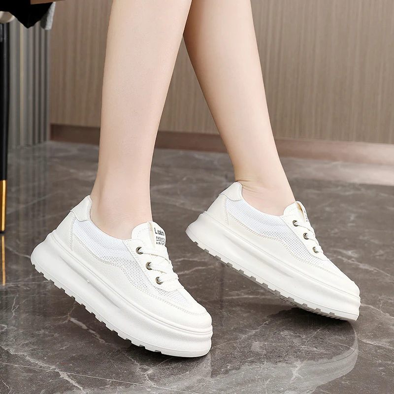 Damen modische Lifestyle Sneaker mit dicker Laufsohle und atmungsaktivem Obermaterial Heidi Mode - Image 3