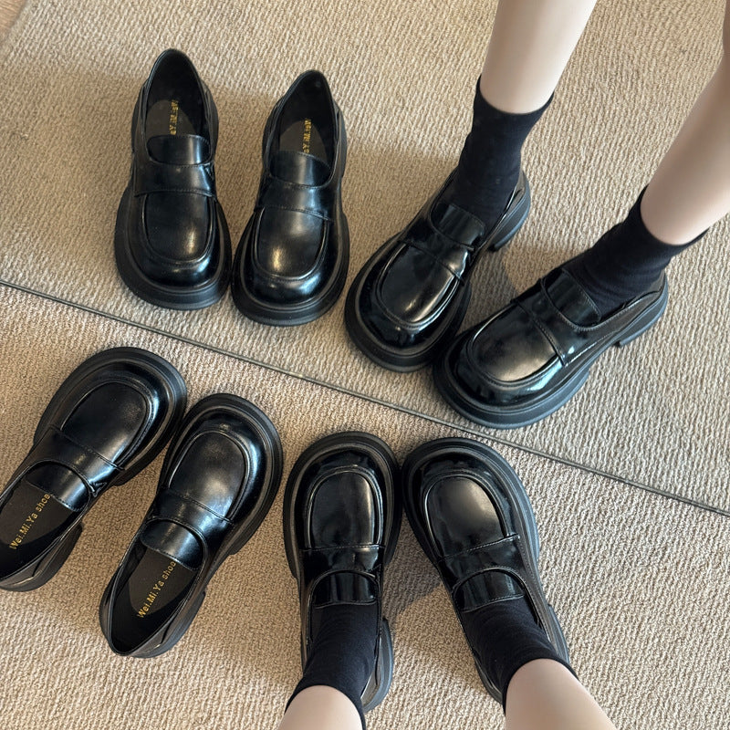 Damen modische Loafers mit dickem Plateau-Heel und elegantem Lederfinish Heidi Mode - Image 2