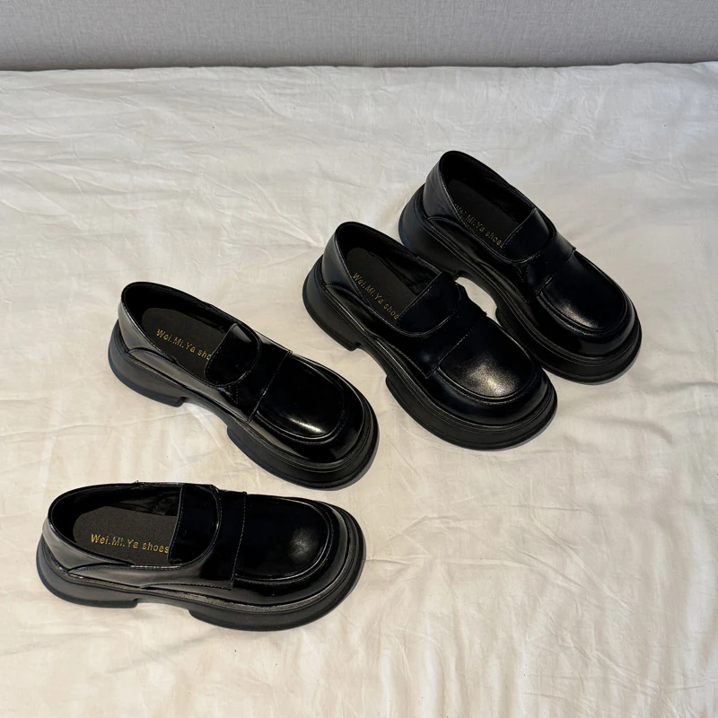 Damen modische Loafers mit dickem Plateau-Heel und elegantem Lederfinish Heidi Mode - Image 4
