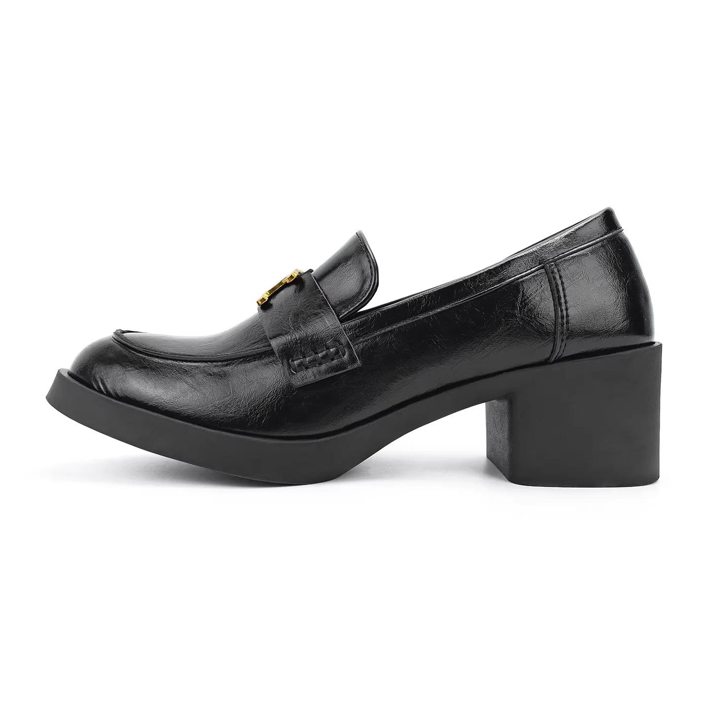Damen modische Loafers mit elegantem Blockabsatz und dekorativem Schnallenakzent Heidi Mode - Image 5