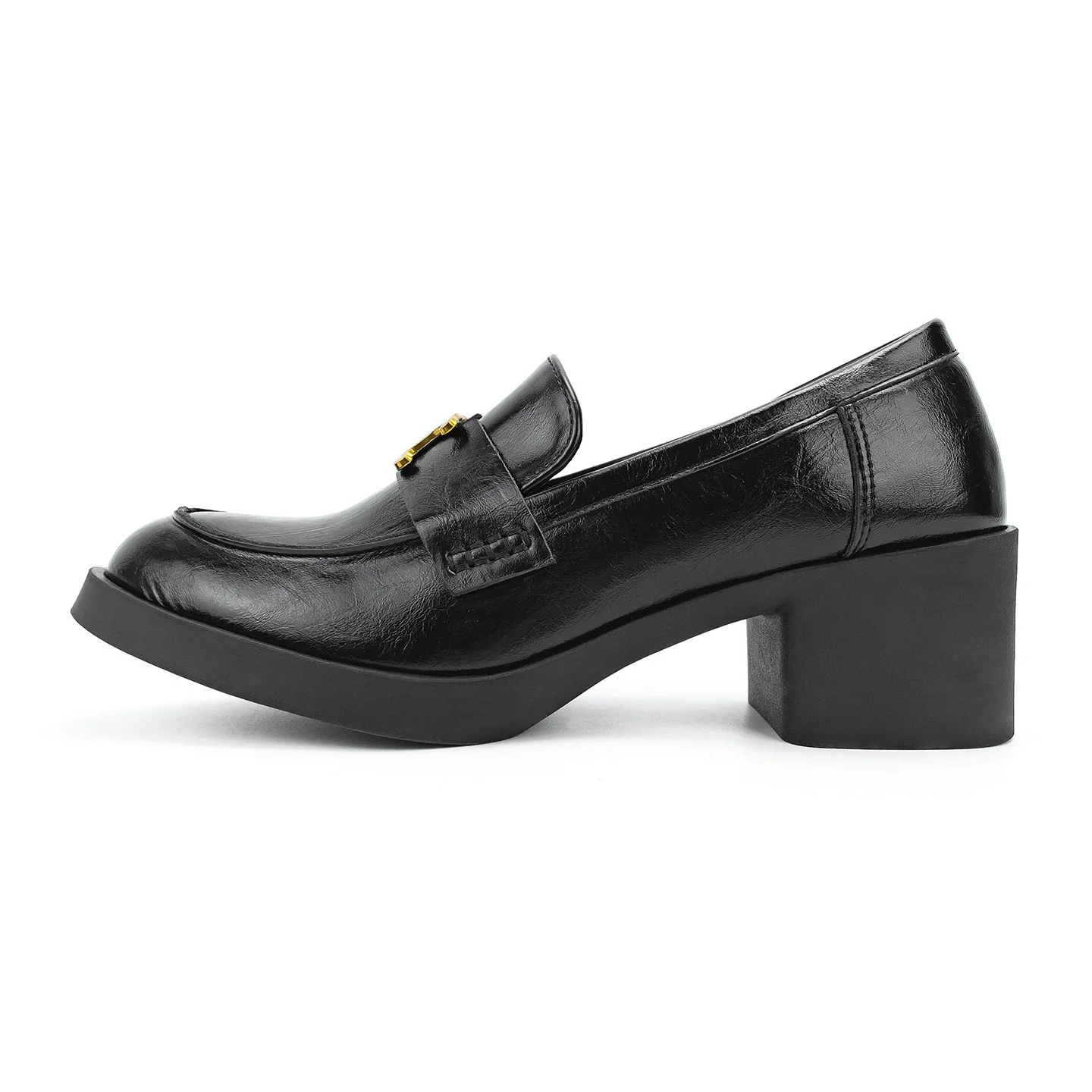Damen modische Loafers mit elegantem Blockabsatz und dekorativem Schnallenakzent Heidi Mode - Image 6