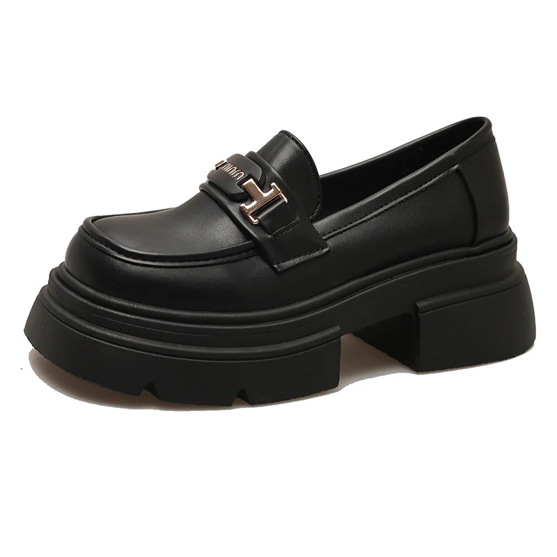 Damen Modische Loafers mit hochgezogenem Absatz und glänzender Oberfläche Heidi Mode - Image 7