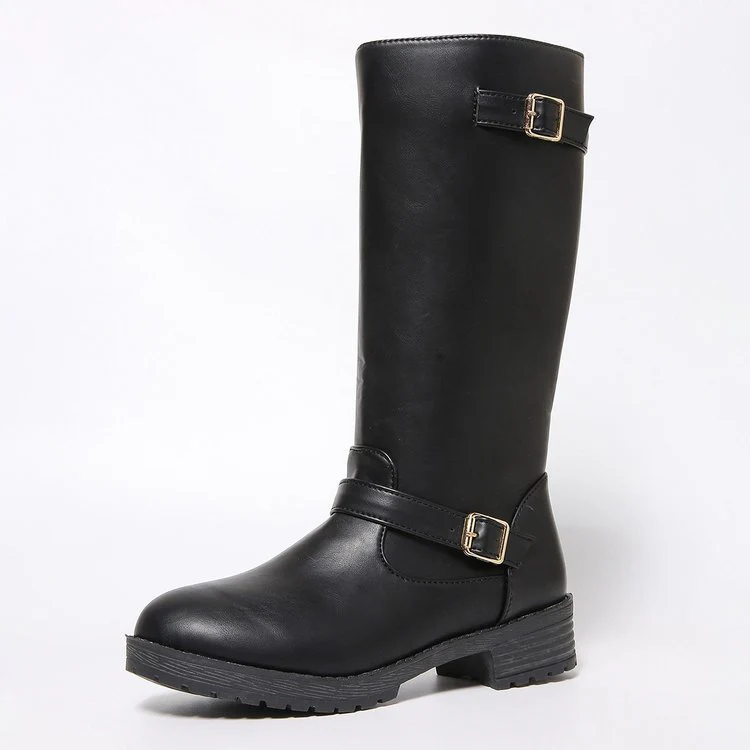 Damen modische Longboots mit eleganter Schnalle und robustem Profilsohle Heidi Mode - Image 5