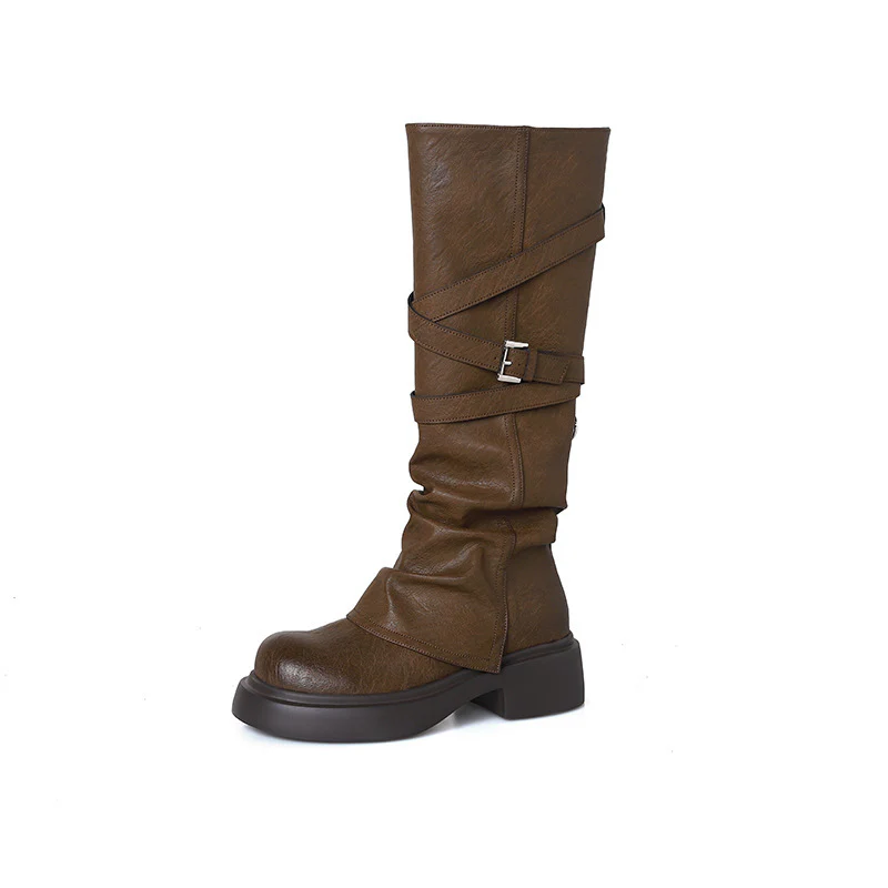 Damen modische Overknee-Stiefel mit stylischem Riemen-Design Heidi Mode - Image 5