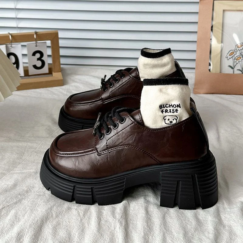 Damen modische Plateau-Schnürschuhe mit robustem Profil Heidi Mode - Image 6