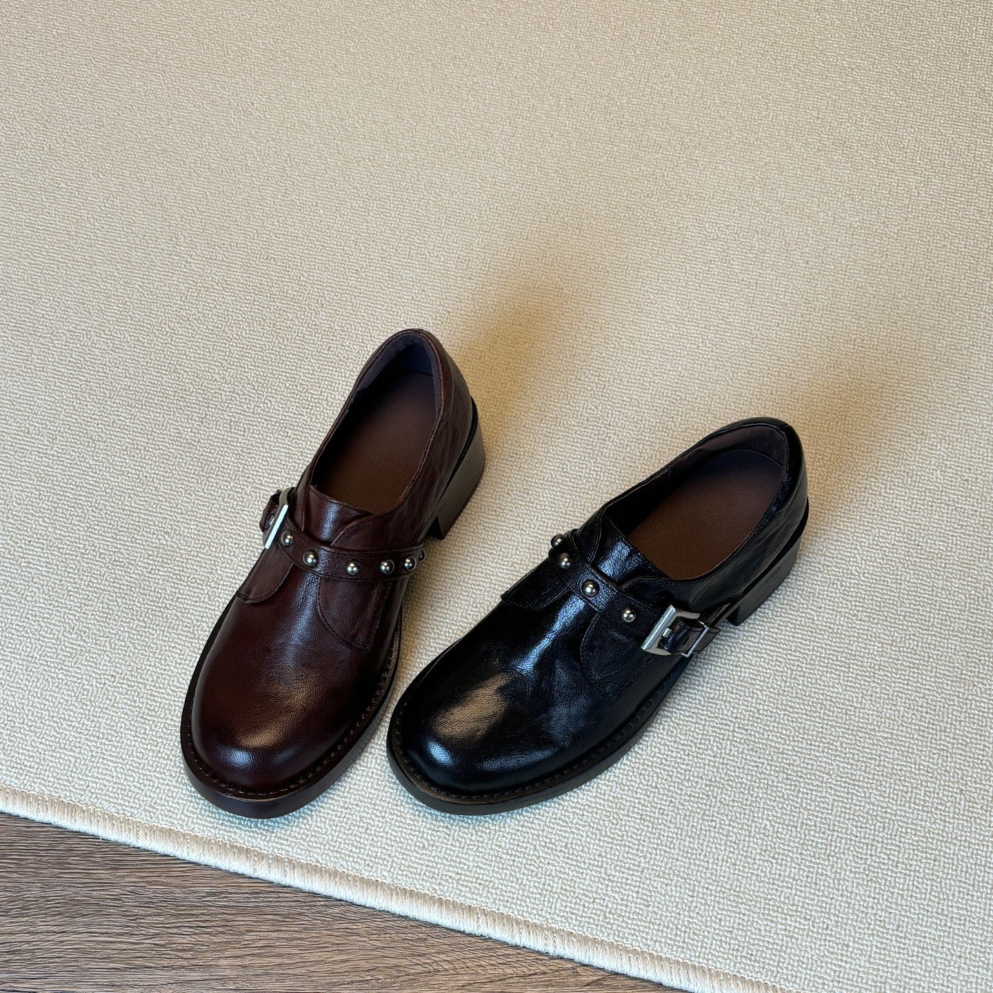 Damen modische Plateau-Schuhe mit dekorativen Riemen und komfortablem Blockabsatz Heidi Mode