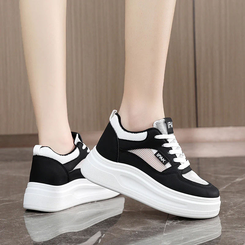 Damen modische Plateau-Sneaker mit atmungsaktivem Obermaterial und dämpfender Laufsohle Heidi Mode - Image 3