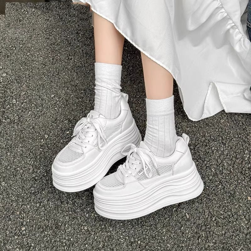 Damen modische Plateau-Sneaker mit atmungsaktiver Mesh-Oberfläche und dämpfender Sohle Heidi Mode - Image 2