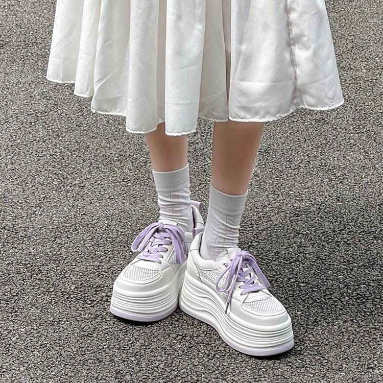 Damen modische Plateau-Sneaker mit atmungsaktiver Mesh-Oberfläche und dämpfender Sohle Heidi Mode - Image 3