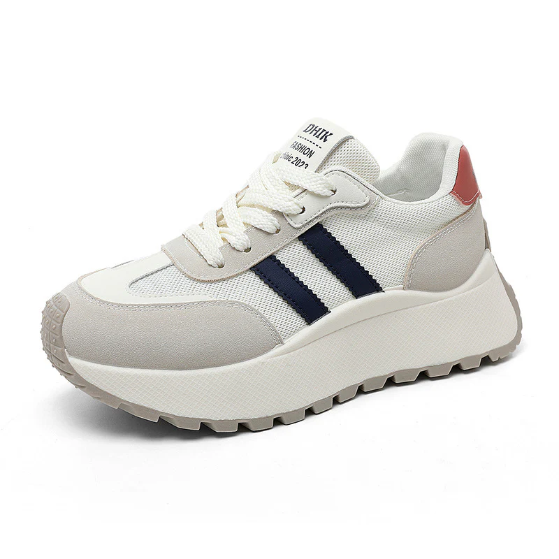 Damen modische Plateau-Sneaker mit atmungsaktiver Oberflächenstruktur und hoher Laufsohle Heidi Mode - Image 5
