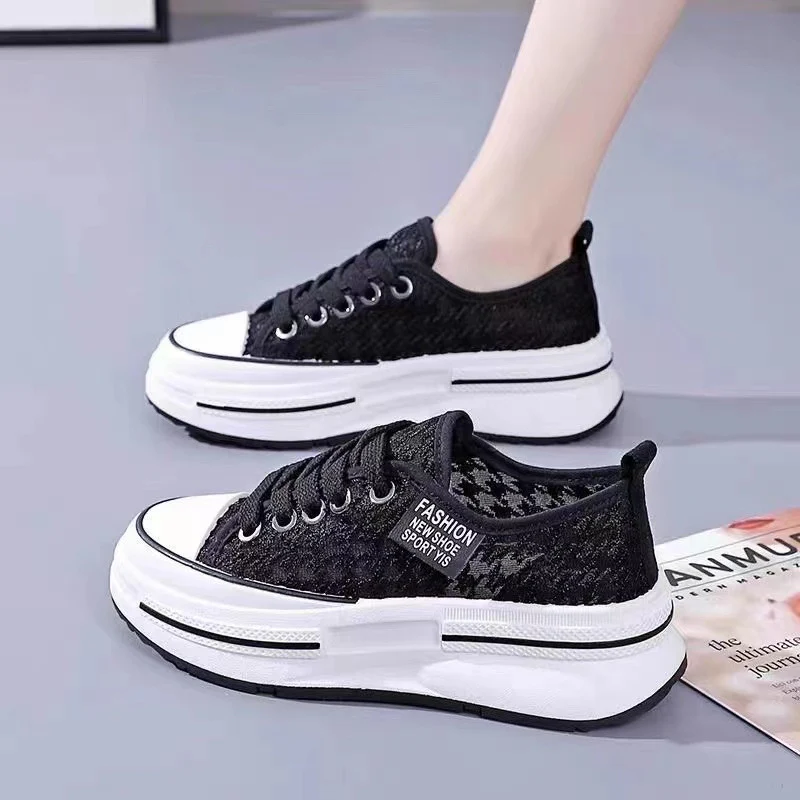 Damen Modische Plateau-Sneaker mit eleganter Textur und atmungsaktiver Oberflächenstruktur Heidi Mode - Image 7