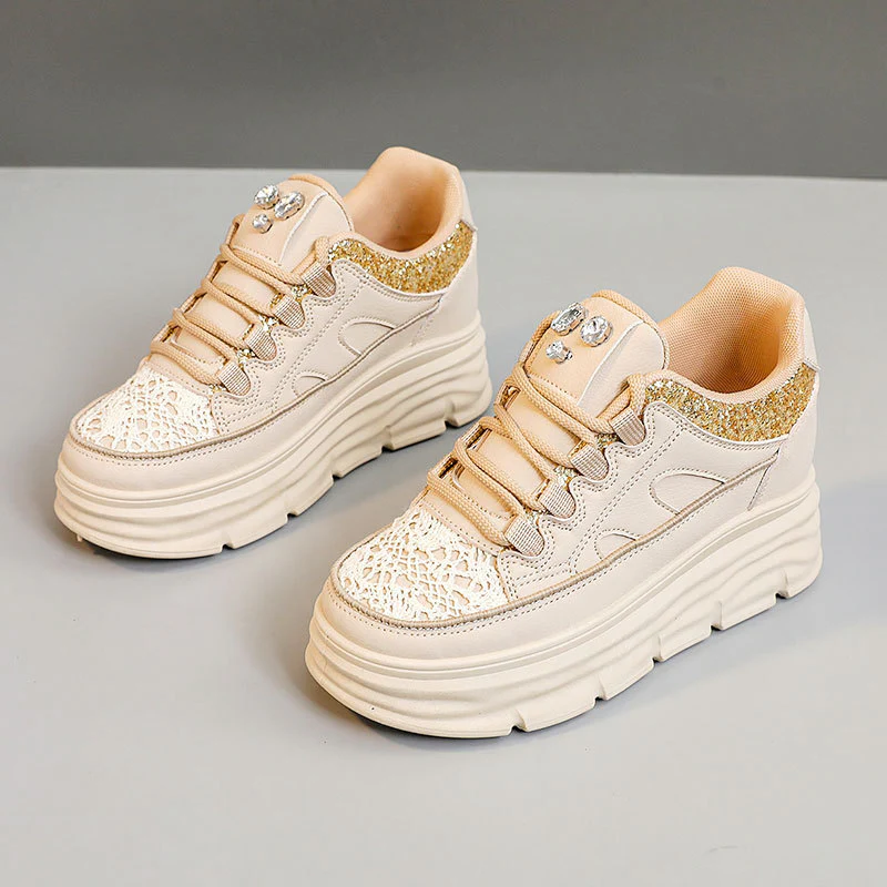 Damen modische Plateau-Sneaker mit Glitzer-Akzenten und bequemer Dämpfung Heidi Mode - Image 6