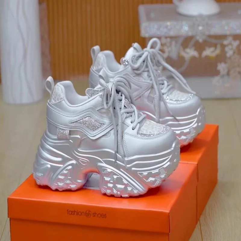 Damen modische Plateau-Sneaker mit glitzernden Akzenten und stabiler Laufsohle Heidi Mode - Image 2