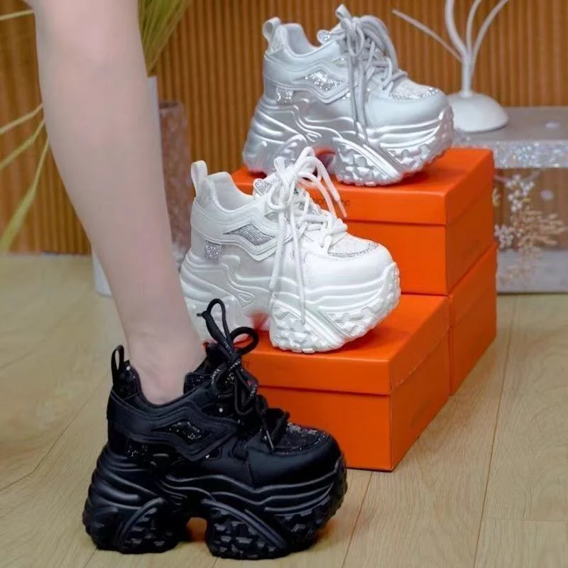 Damen modische Plateau-Sneaker mit glitzernden Akzenten und stabiler Laufsohle Heidi Mode - Image 4