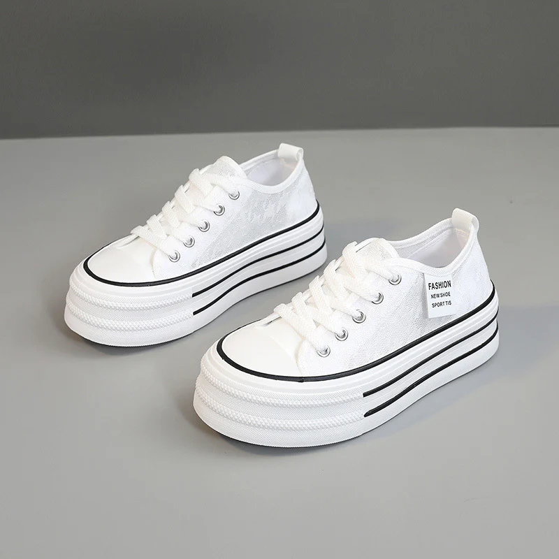 Damen modische Plateau-Sneaker mit strapazierfähigem Obermaterial und dämpfender Laufsohle Heidi Mode - Image 3