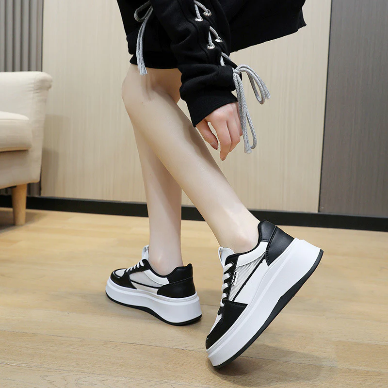 Damen modische Plateau Sneakers mit atmungsaktivem Netzmaterial und schockabsorbierender Sohle Heidi Mode - Image 3