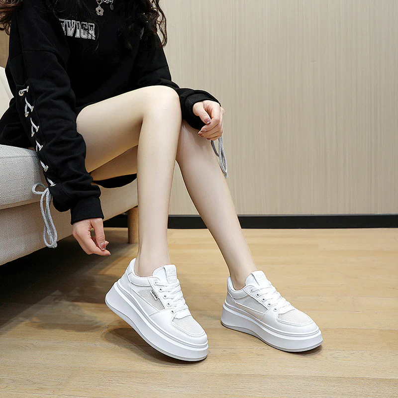 Damen modische Plateau Sneakers mit atmungsaktivem Netzmaterial und schockabsorbierender Sohle Heidi Mode - Image 4