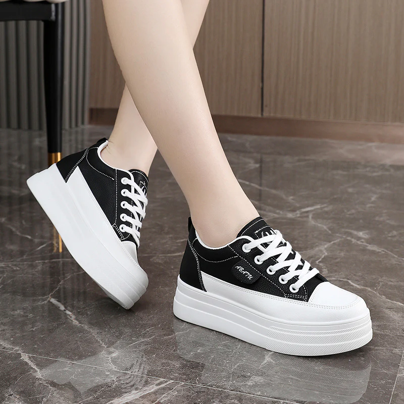 Damen modische Plateau Sneakers mit atmungsaktivem Obermaterial und sportlicher Sohle Heidi Mode - Image 4