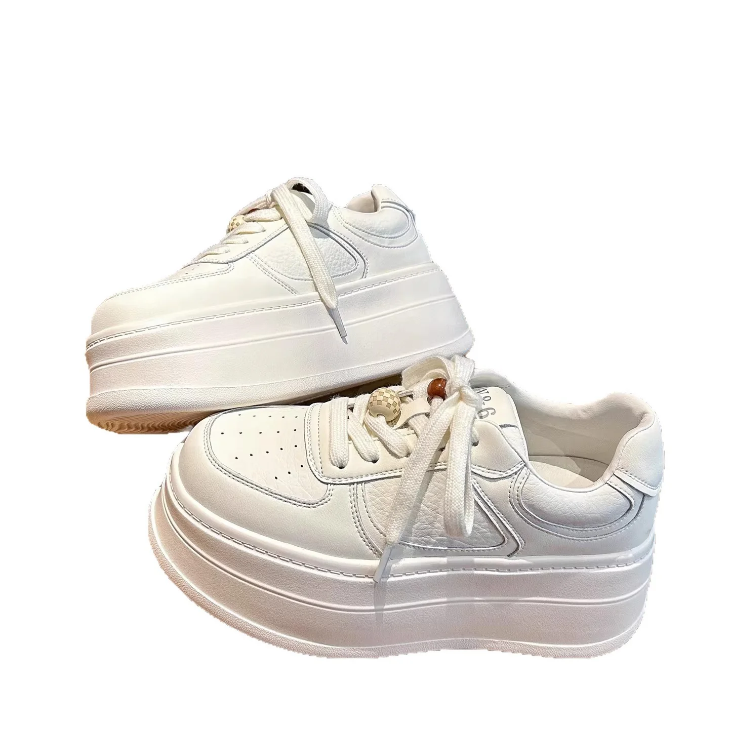 Damen modische Plateau Sneakers mit atmungsaktiver Leder-Oberfläche Heidi Mode - Image 5
