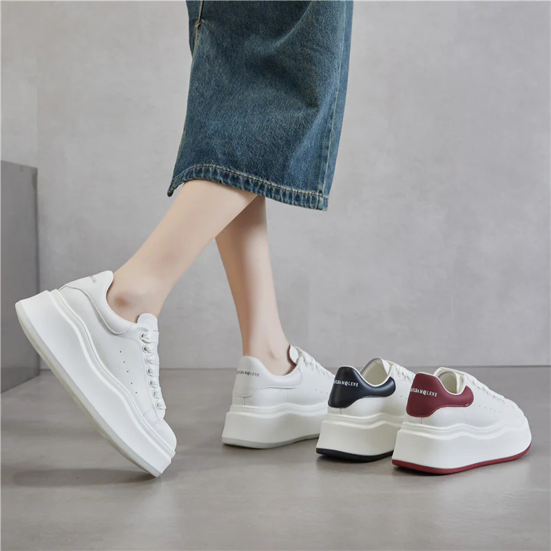 Damen Modische Plateau Sneakers mit elastischen Schnürsenkeln und trendiger Silhouette Heidi Mode - Image 3
