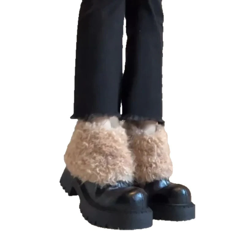 Damen modische Plateau-Stiefel mit flauschigem Schafteil und robuster Sohle Heidi Mode - Image 5