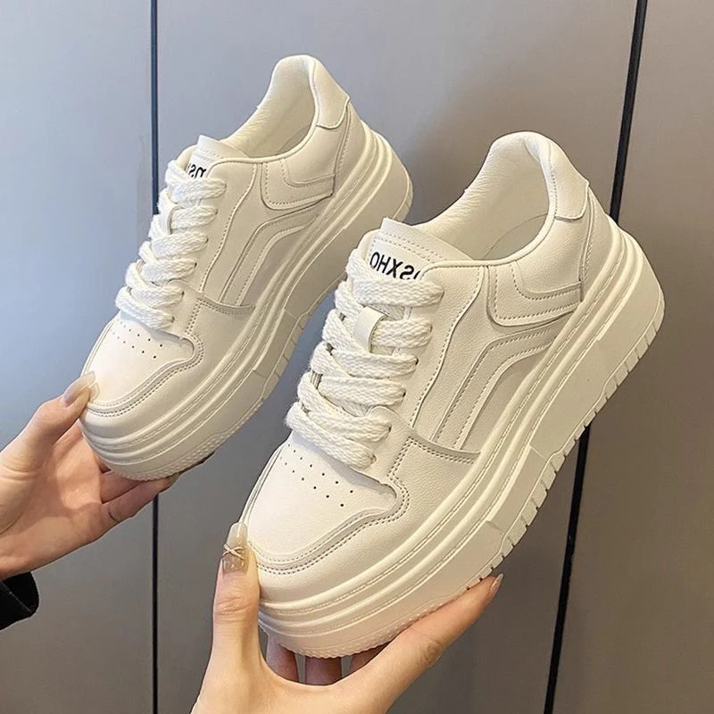 Damen modische Plattform-Sneaker mit kontrastierenden Details Heidi Mode - Image 2